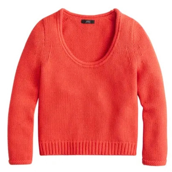 J. Crew Sweaters - NEW J Crew for Nordstrom Rolled Cotton Sweater in Brilliant Sunset SZ Large